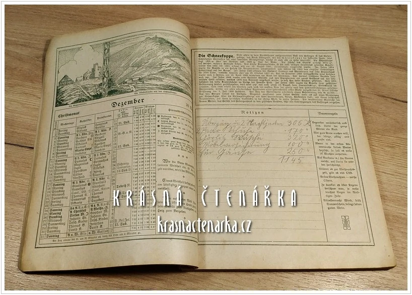 REICHENBERGER KALENDER für das Jahr 1922 (kalendář Liberec)