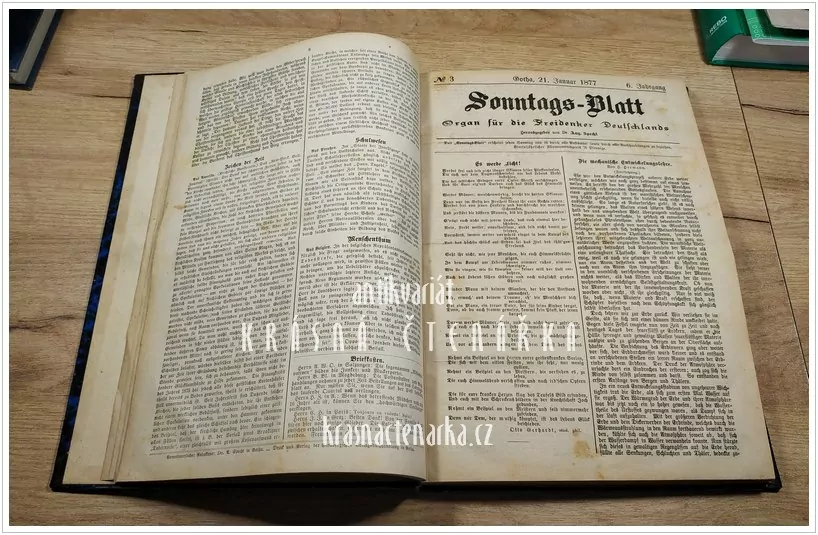 SONNTAGS-BLATT, Organ für die Freidenker Deutschlands 1877, 6. ročník