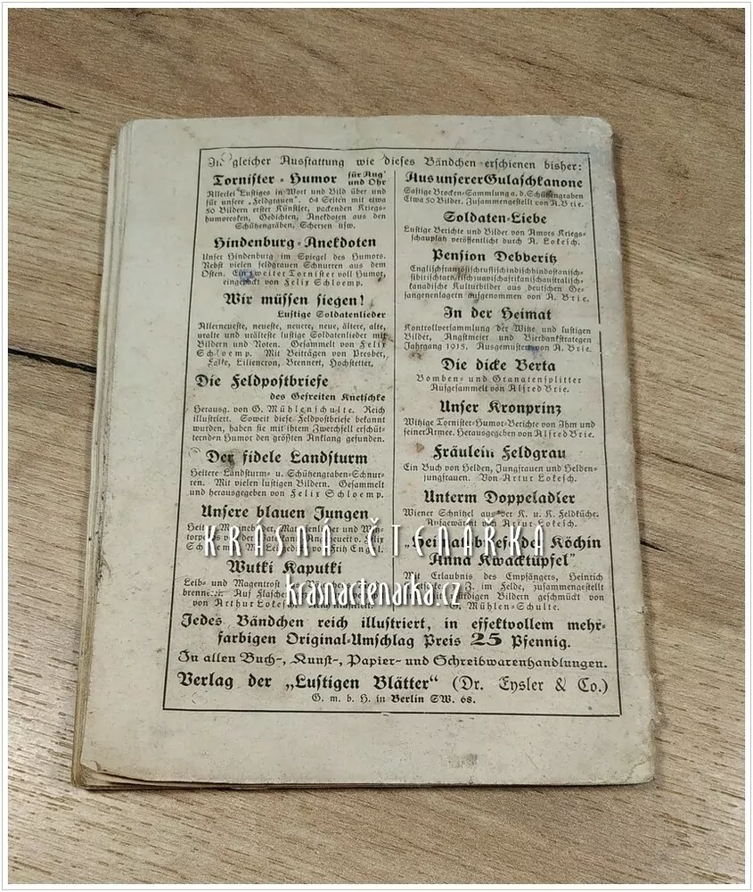 HELD HINDENBURG, Neues vom eisernen Feldmarschall, Tornischer-Humor, Band XVII. (Lokesch Artur)