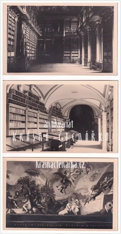PRAHA, Knihovna kláštera Strahovského (12 ks)