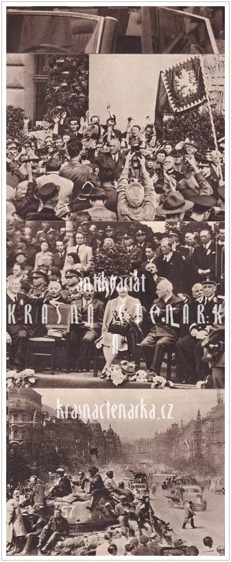 PRAHA, Osvobození 5. - 20. května 1945 (Leporelo s 10 ks fotografií)