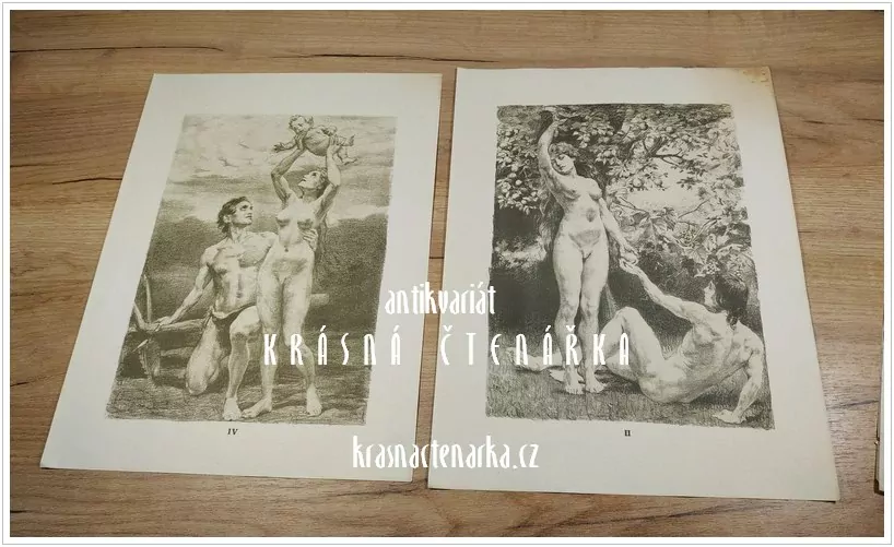 ADAM A EVA (POSELSTVÍ), Cyklus 4 vlastních křídových kreseb (Holárek Emil)