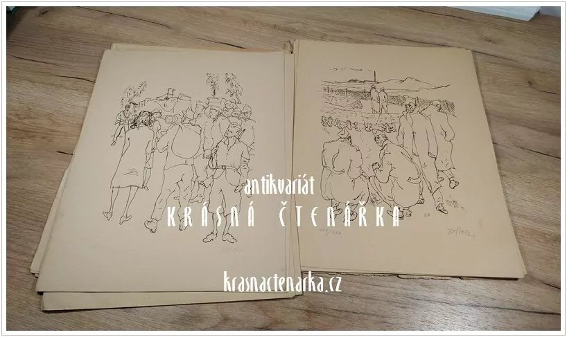 REVOLUČNÍ PRAHA, 12 původních litogafií (Holler Josef)