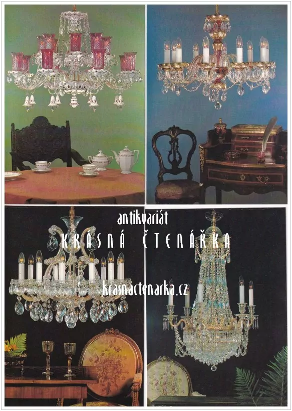 REKLAMNÍ pohlednice: LUSTRY KAMENICKÝ ŠENOV (konvolut 9 ks)