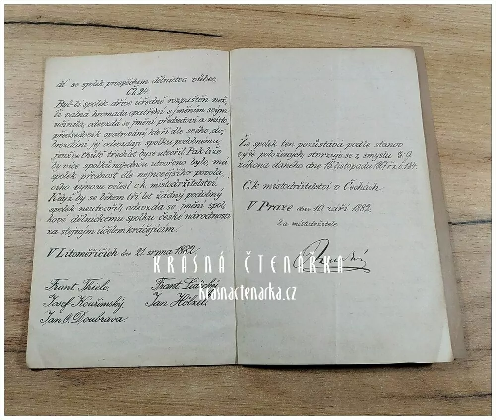 STANOVY SPOLKU "ČTENÁŘSKÁ BESEDA" V LITOMĚŘICÍCH