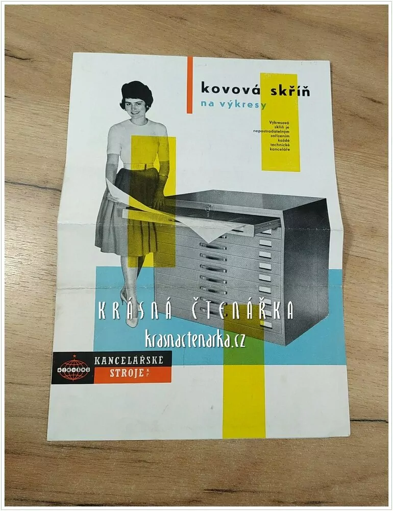 KOVOVÁ SKŘÍŇ NA VÝKRESY, Kancelářské stroje, n. p. 
