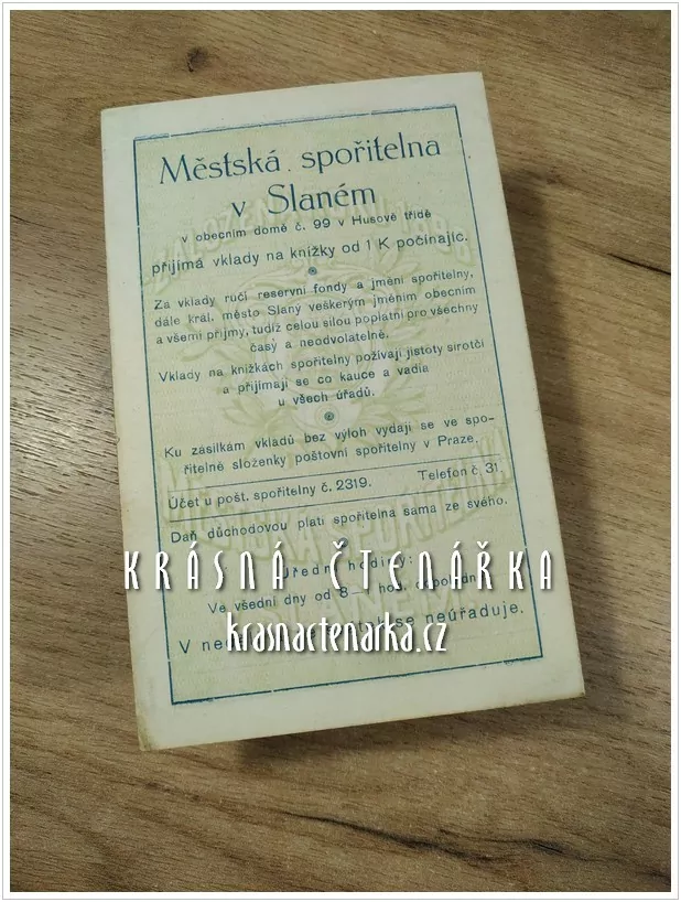 VKLADNÍ LIST Městké spořitelny, Slaný