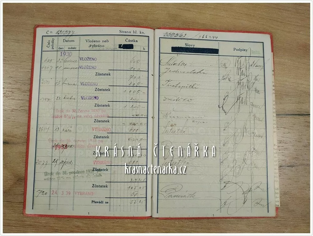 VKLADNÍ KNÍŽKA Živnostenské banky, Praha