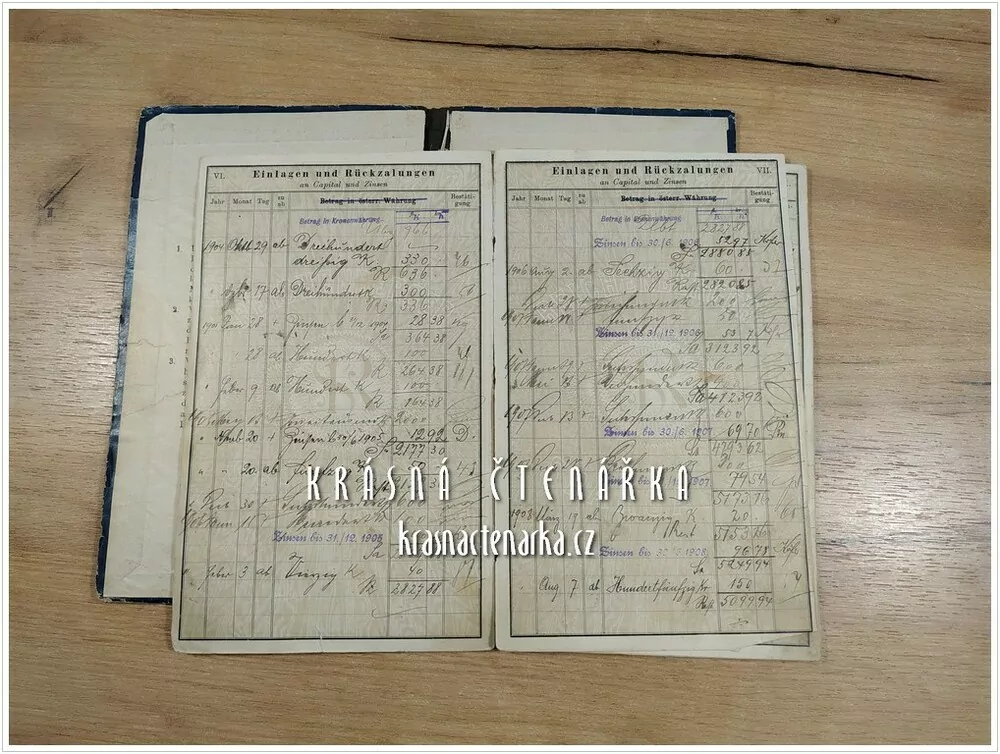 EINLAGSBUCH der Reichenberger Sparkasse (Liberec)