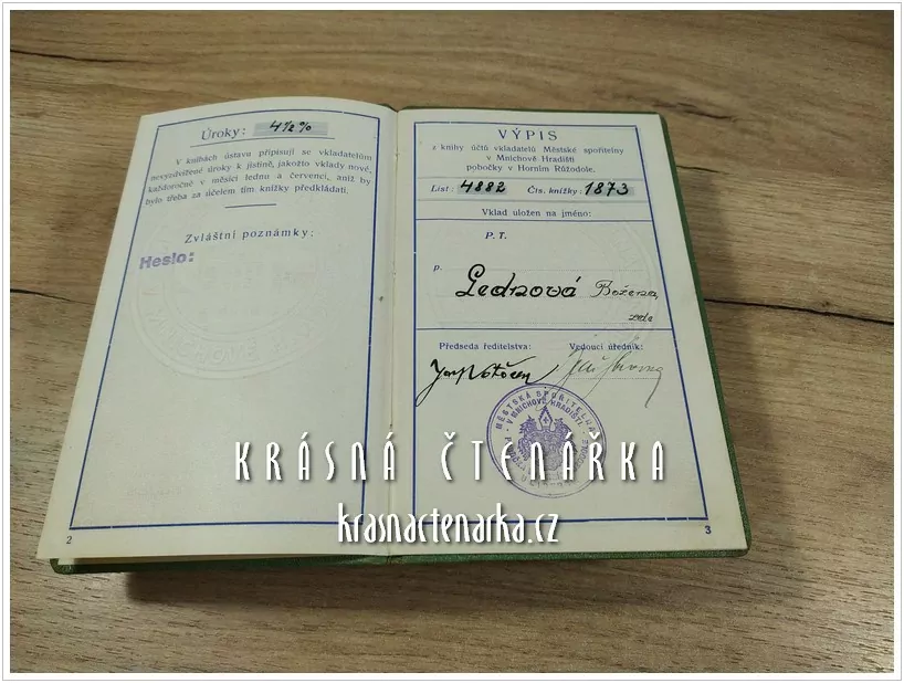SPOŘITELNÍ KNÍŽKA, Městská spořitelna, Mnichovo Hradiště