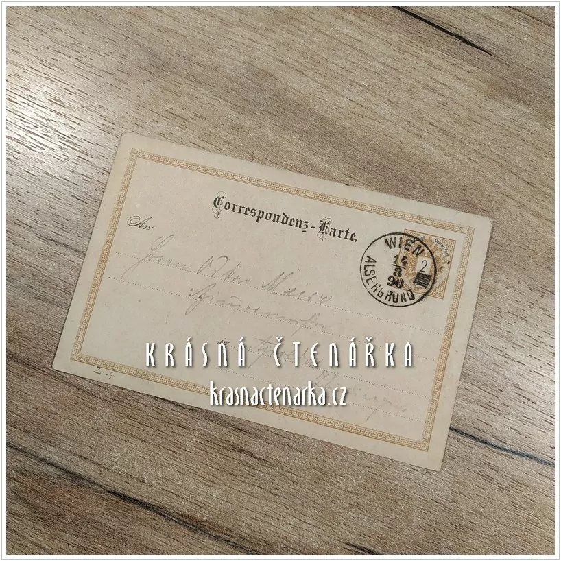 KORESPONDENČNÍ LÍSTEK z roku 1890, razítko WIEN ALSERGRUND