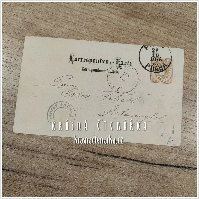 KORESPONDENČNÍ LÍSTEK pro pana Tobeka z Litomyšle z roku 1888, razítko PRAHA