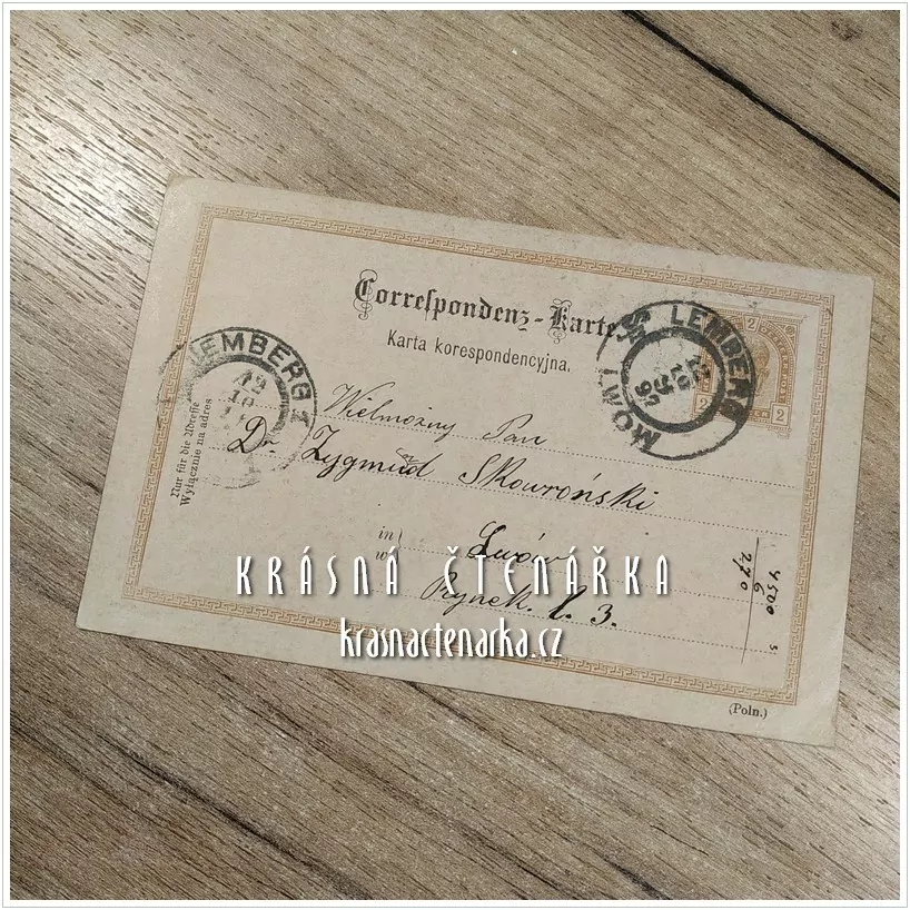KORESPONDENČNÍ LÍSTEK z Polska, razítko LWÓW