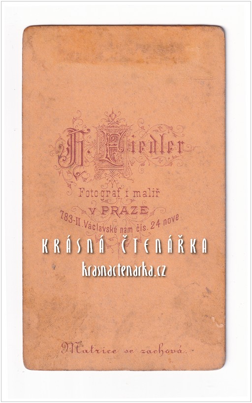 Fotografická vizitka: DŽENTLMEN (Atelier Hynek Fiedler, Praha)