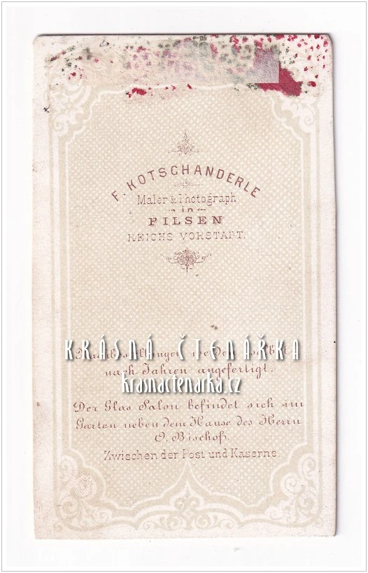 Fotografická vizitka: DŽENTLMEN (Atelier F. Kotschanderle, Plzeň)