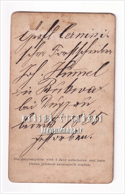 Fotografická vizitka: DŽENTLMEN (Atelier Thiele, Teplice)