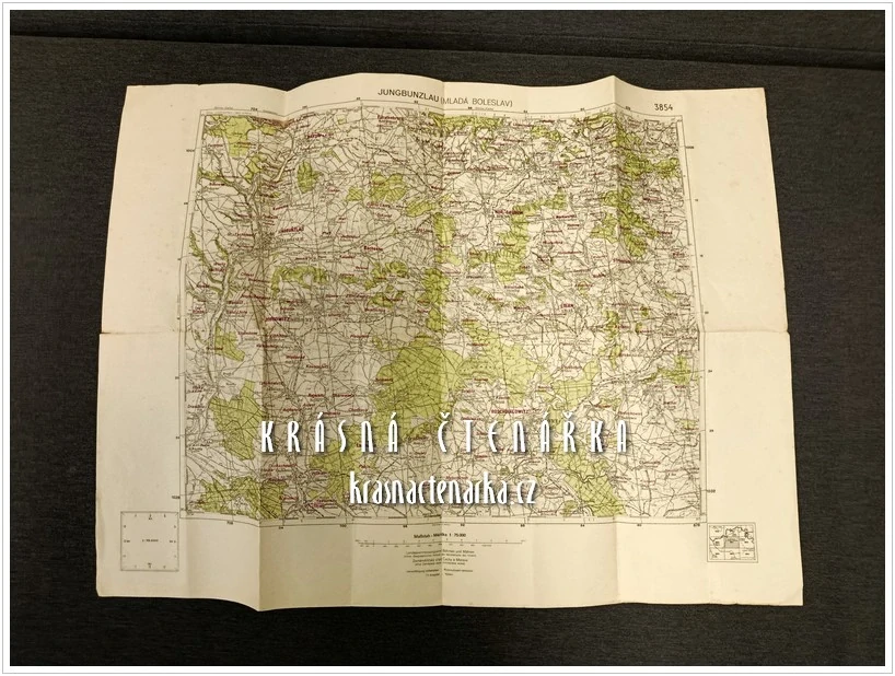 Válečná topografická mapa: JUNGBUNZLAU (Mladá Boleslav) a okolí