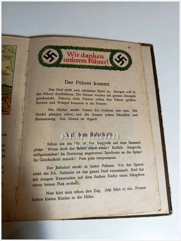 WIR FANGEN AN – Fibel (Wenzel R. Richter a Franz Effenberger, il. Kostial Karl)(Slabikář, Liberec, nacismus)