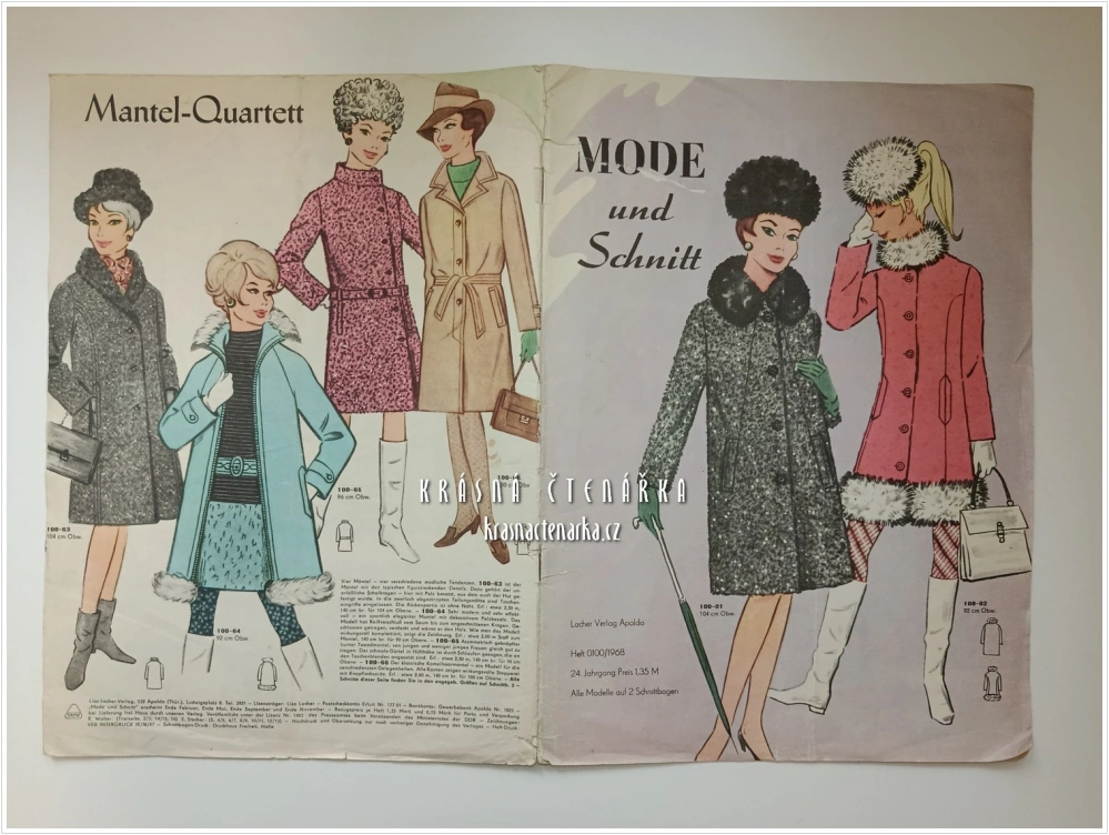 MODE UND SCHNITT Heft 100/1968 | Módní časopis s krejčovskými střihy z NDR