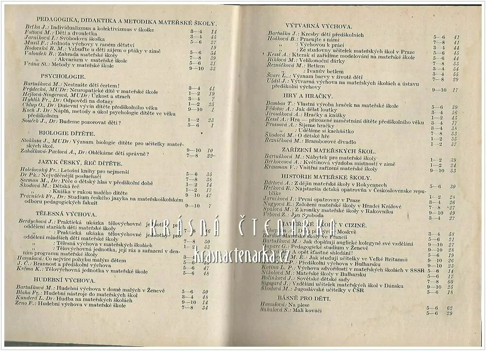 PŘEDŠKOLNÍ VÝCHOVA (ročník 1946 – 1947) 