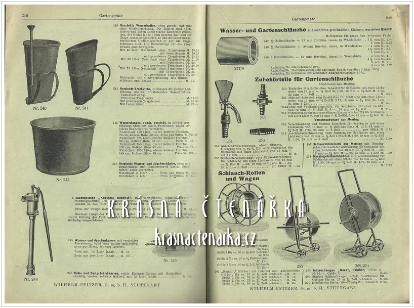 Nabídkový katalog a ceník pro zahradnictví:  WILHELM PFITZER, G.m.b.H, Stuttgart, Hauptpreis- Verzeichnis ... 1926