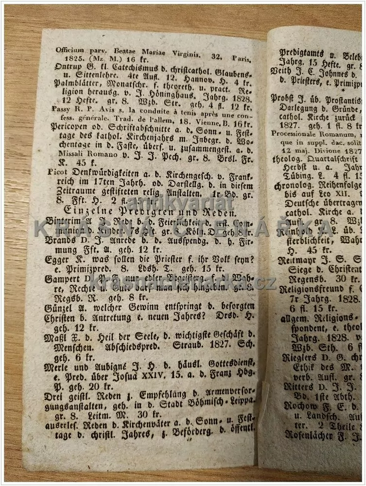 VERZEICHNIß VON RÖMISCH - KATHOLISCHEN BÜCHERN (J. D. Schöpsische, Zittau)