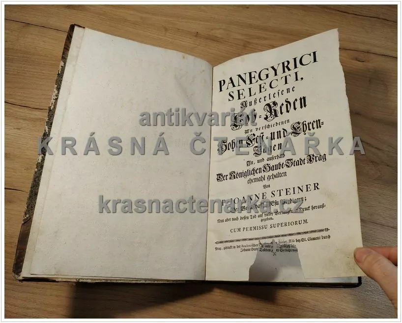 Panegyrici Selecti, Außerlesene Lob-Reden ... (Steiner Jan), vydáno 1763