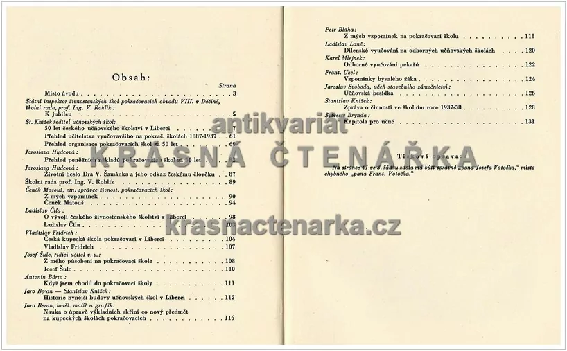 50 LET ČESKÉHO UČŇOVSKÉHO ŠKOLSTVÍ V LIBERCI 1887/88 - 1937/38 (Knížek Stanislav)