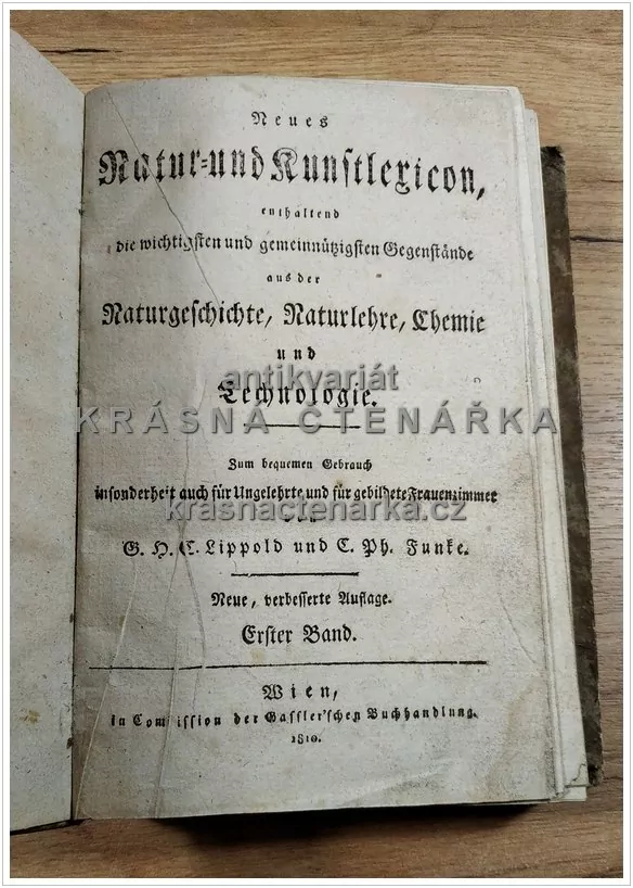 NEUES NATUR= UND KUNSTLEXICON, Erster Band (Funke / Lippold), vydáno 1810