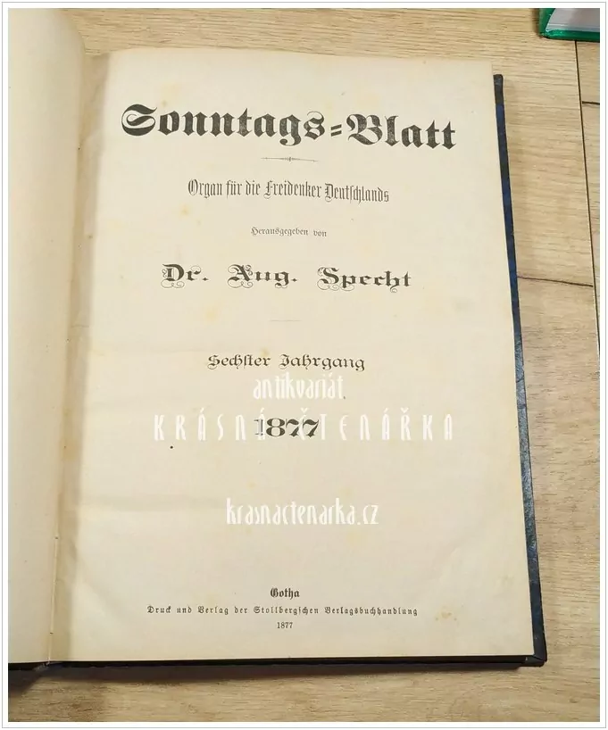 SONNTAGS-BLATT, Organ für die Freidenker Deutschlands 1877, 6. ročník