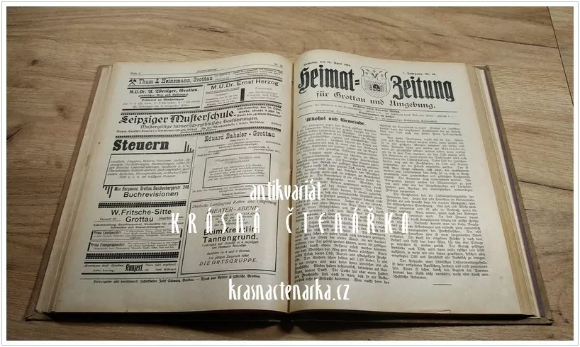 HEIMAT-ZEITUNG für Grottau und Umgebung 1923/1924, 1. ročník (Noviny Hrádek nad Nisou)