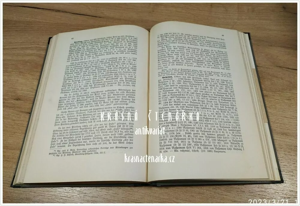 SUDETENDEUTSCHES ORTSNAMENBUCH (Gierach / Schwarz) (Liberecko, Jablonecko, Frýdlantsko)