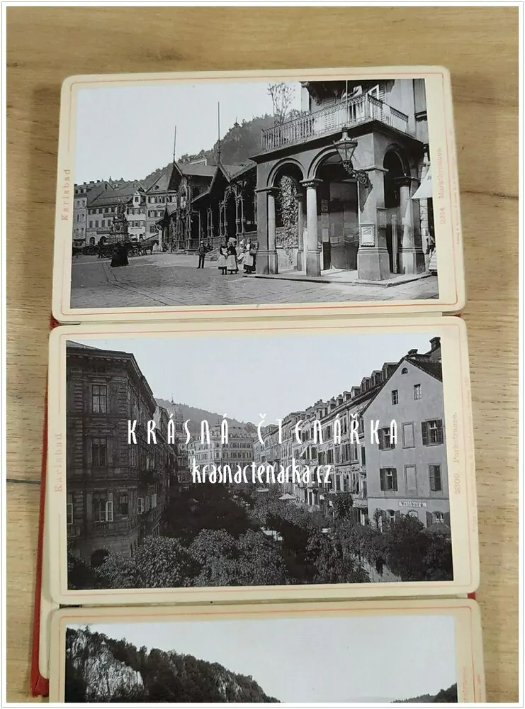 KARLSBAD / KARLOVY VARY, fotografické leporelo (Nakladatelství Römller & Jonas)