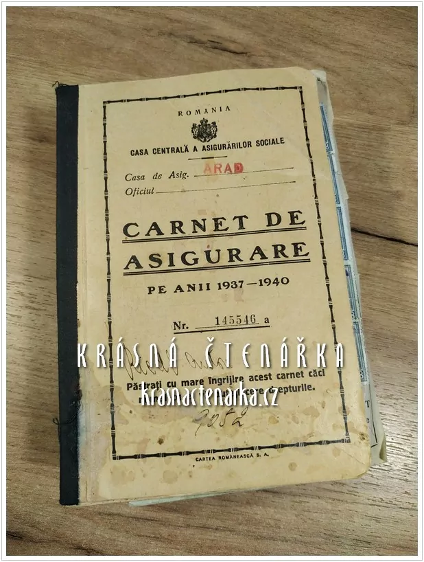 CARNET DE ASIGURARE pe Anii 1937-1940, Casa Centrala a Asigurarilor Sociale, Romania