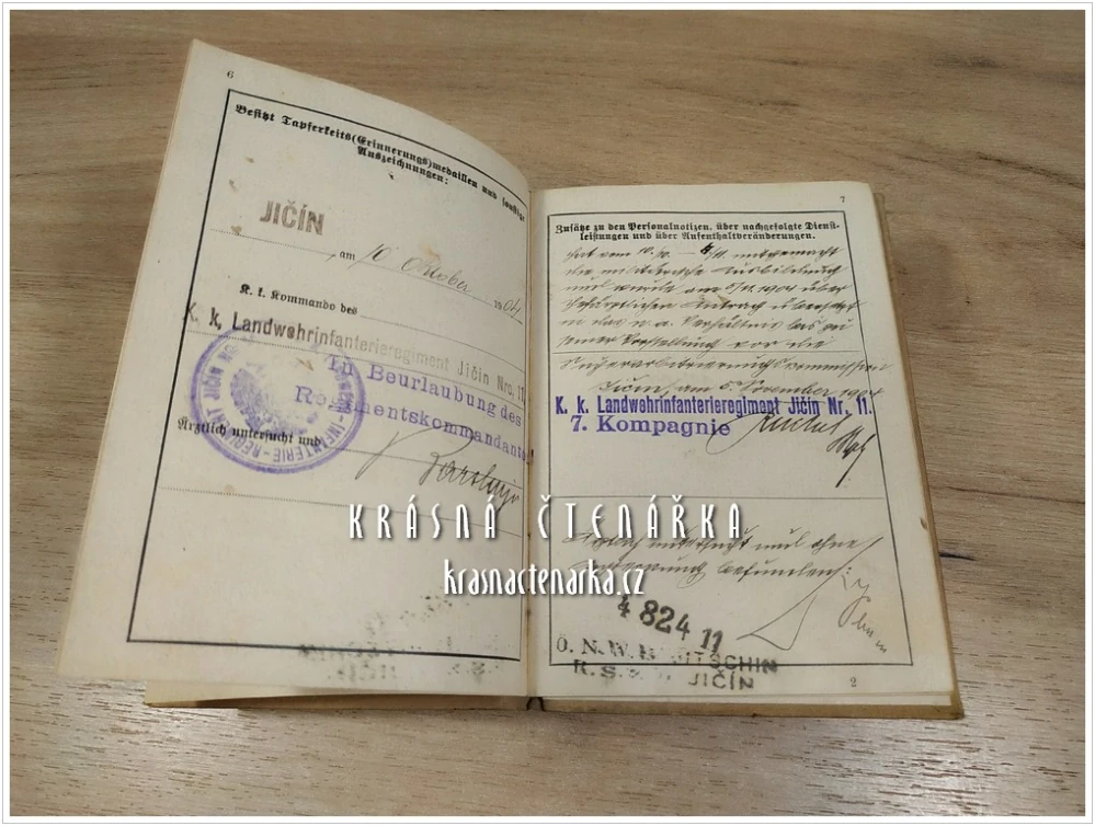 LANDWEHRPASS PRO ERSATZ-RESERVIST Franz Meissner | k. k. Landwehrinfanterieregiment Jičín | Originální vojenský doklad rakousko-uherské zeměbrany