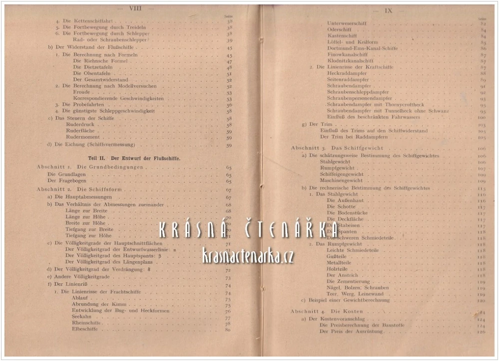 DER FLUβSCHIFFBAU (EINSCHLIESSLICH TREIBMITTEL), Ein Hand- und Lehrbuch für Ingenieure, Studierende und Schiffahrttreibende (Teubert Wilhelm) (Konstrukce říčních plavidel)