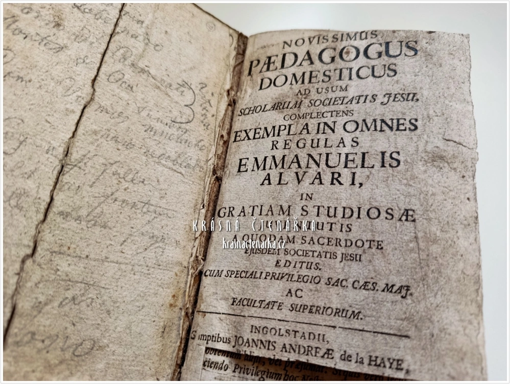 NOVISSIMUS PAEDAGOGUS DOMESTICUS+ GRADUS COMPARATIONIS ORDINE ALPHABETI (Joseph Eder) | Barokní jezuitská učebnice latinské gramatiky a stylistiky vydaná 1732