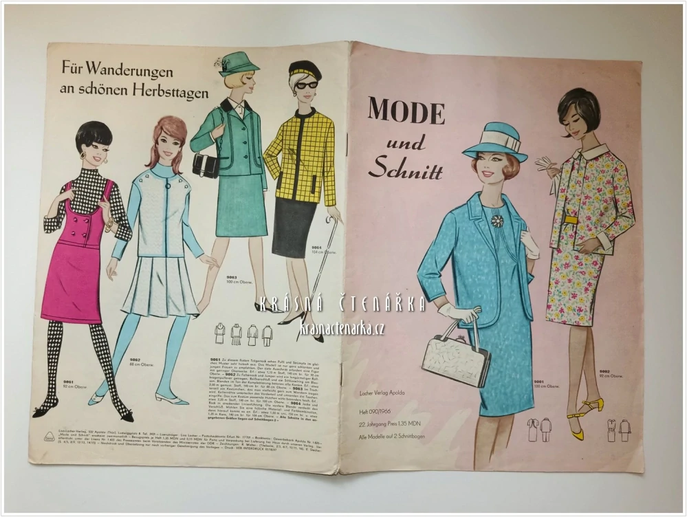 MODE UND SCHNITT Heft 090/1966 | Módní časopis s krejčovskými střihy z NDR