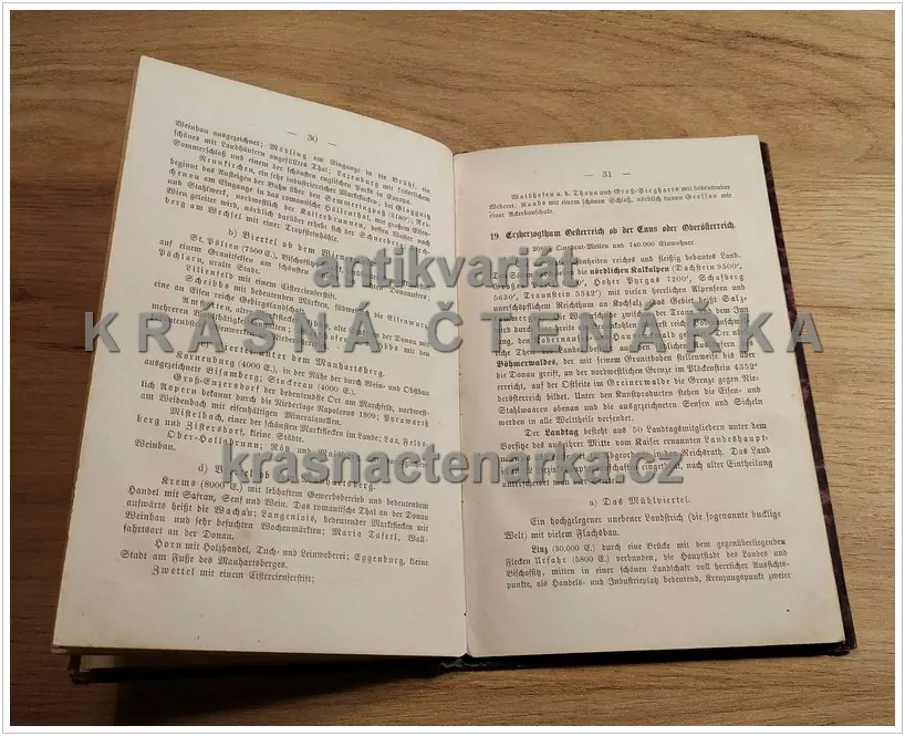 ERDBESCHREIBUNG FÜR VOLKSCHULEN (Kozenn B.), vydáno 1870