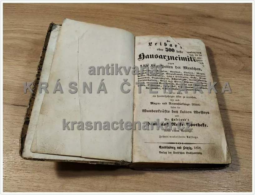 DER LEIBARZT ODER 500 BESTE HAUSARZNEIMITTEL GEGEN 145 KRANKHEITEN DER MENSCHEN, vydáno 1858