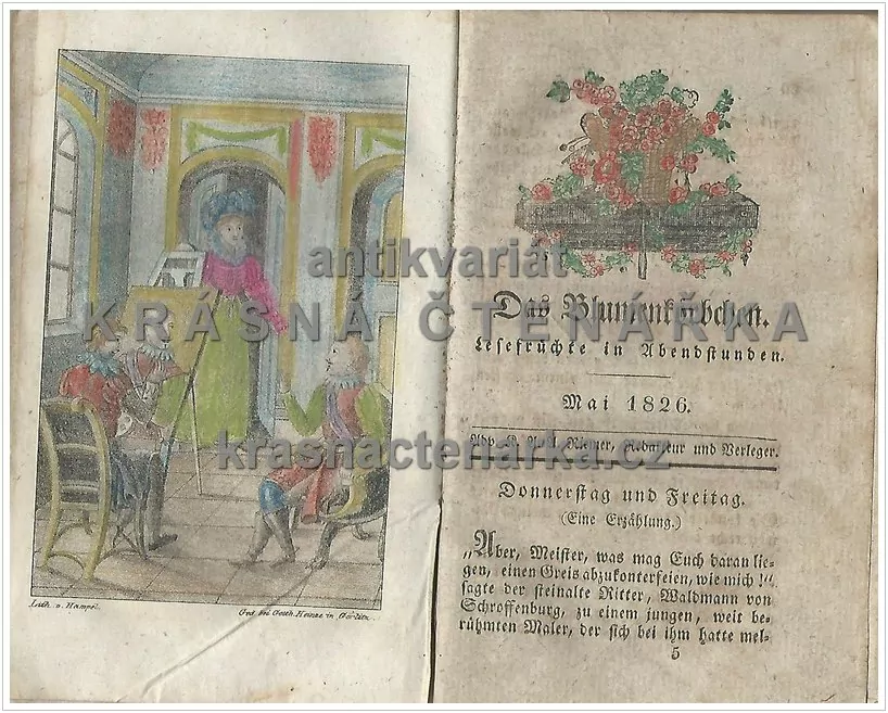 DAS BLUMENKÖRBCHEN, lesefrüchte in Abendstunden / DER NATURFREUND, vydáno 1826