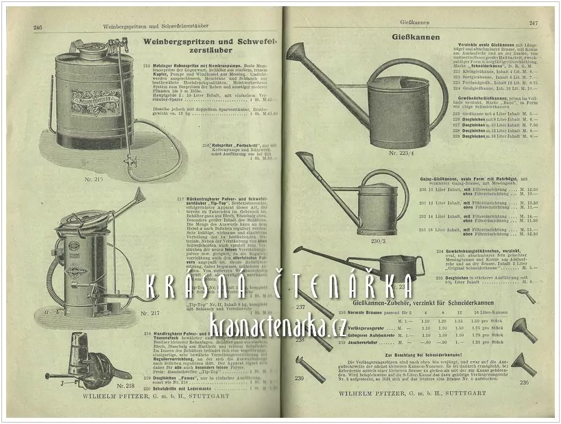 Nabídkový katalog a ceník pro zahradnictví:  WILHELM PFITZER, G.m.b.H, Stuttgart, Hauptpreis- Verzeichnis ... 1926