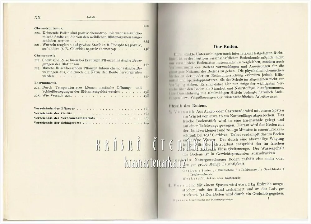 SCHULVERSUCHE ZUR PFLANZENPHYSIOLOGIE (Wyneken Karl)