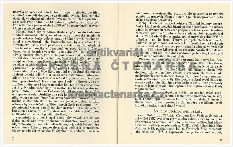 50 LET ČESKÉHO UČŇOVSKÉHO ŠKOLSTVÍ V LIBERCI 1887/88 - 1937/38 (Knížek Stanislav)