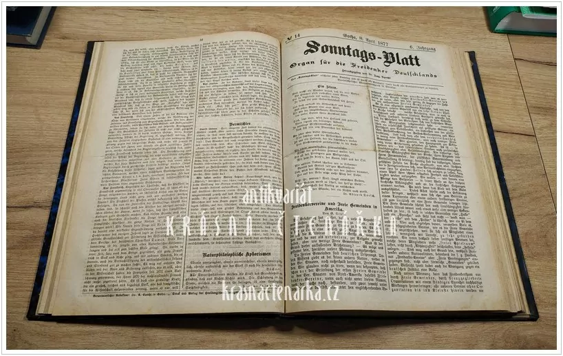 SONNTAGS-BLATT, Organ für die Freidenker Deutschlands 1877, 6. ročník