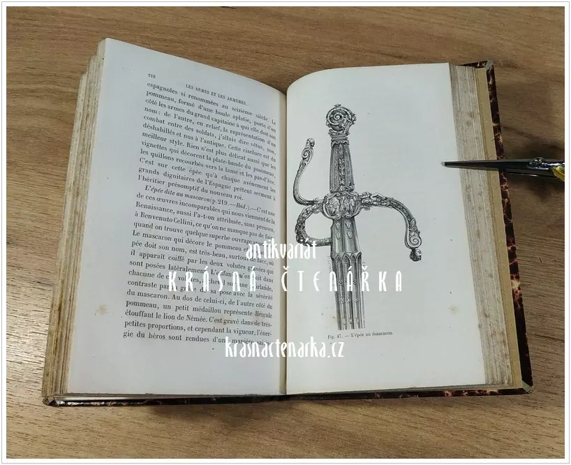 LES ARMES ET LES ARMURES (Zbraně a brnění) (Lacombe P.), vydáno 1870