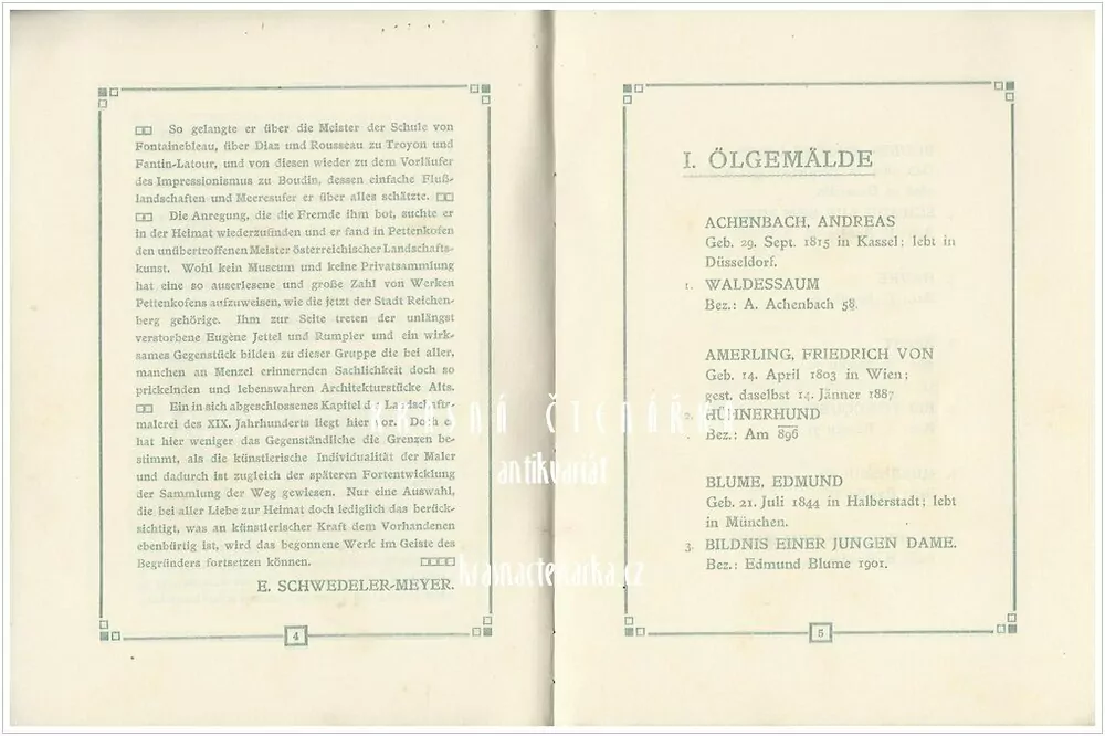 HEINRICH FREIHERR VON LIEBIGSCHE GEMÄLDESAMMLUNG DER STADT REICHENBERG 