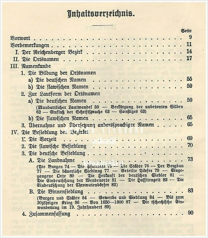 SUDETENDEUTSCHES ORTSNAMENBUCH (Gierach / Schwarz) (Liberecko, Jablonecko, Frýdlantsko)