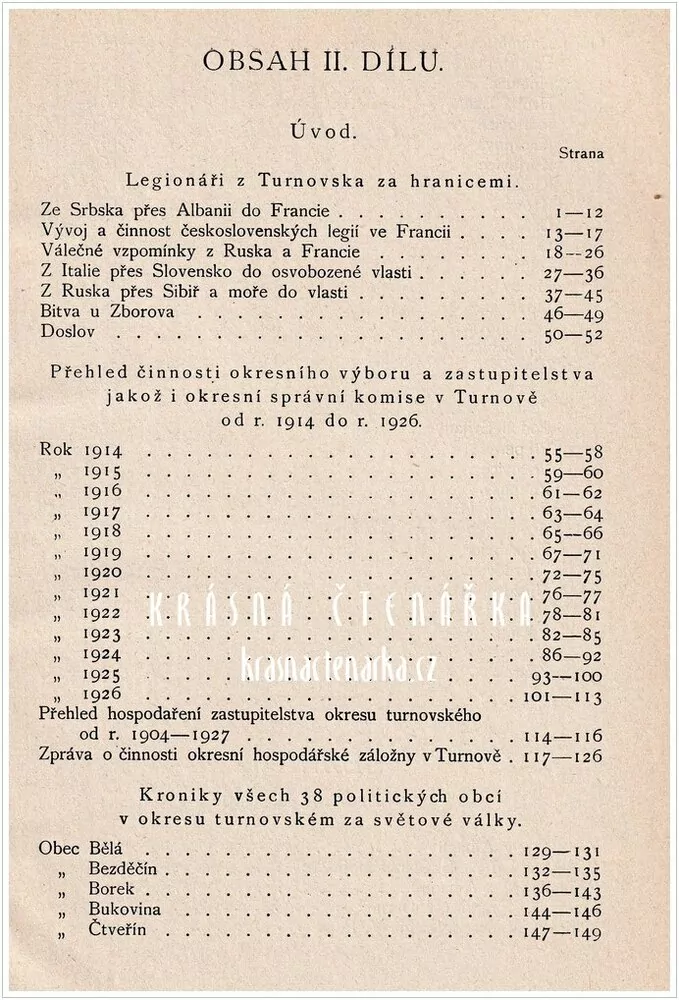 PAMĚTI OKRESU TURNOVSKÉHO ZA SVĚTOVÉ VÁLKY A Z DOBY STÁTNÍHO PŘEVRATU, II. díl (Kulich V. J.)