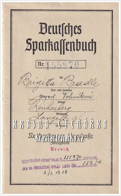 DEUTSCHES SPARKASSENBUCH, Reichenberger Sparkasse (Liberec)